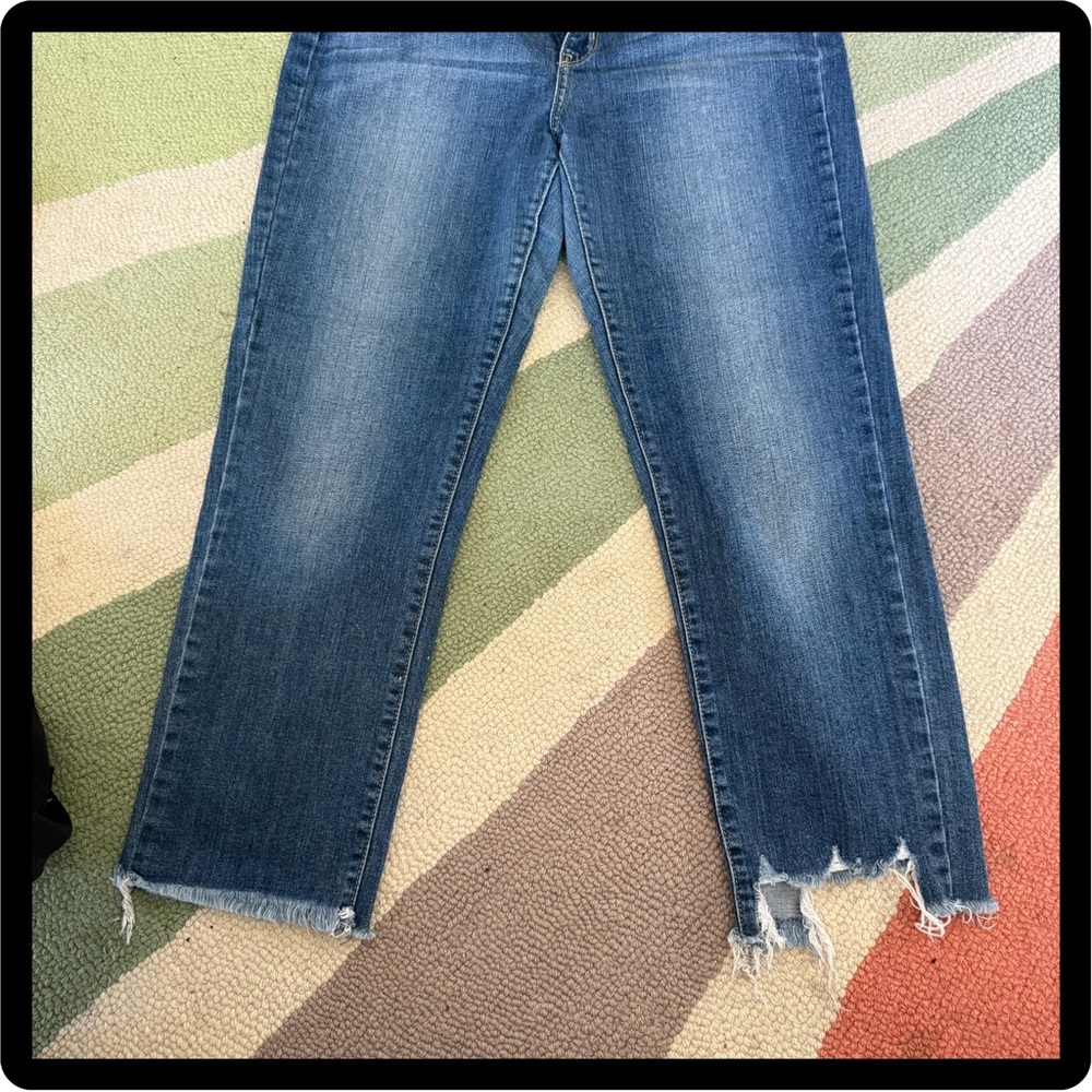 Just Black Blue Distressed cropped Jeans Size 29